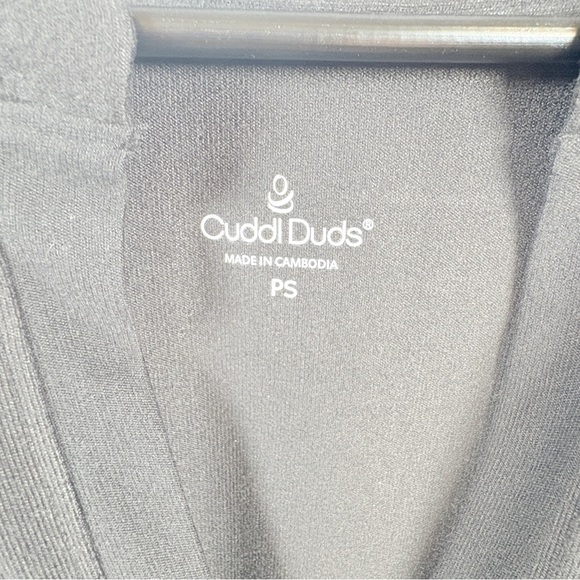 Cuddl Duds Womens Petite Small Black Belted Cardigan Open Front Sweater L/S - Picture 3 of 9